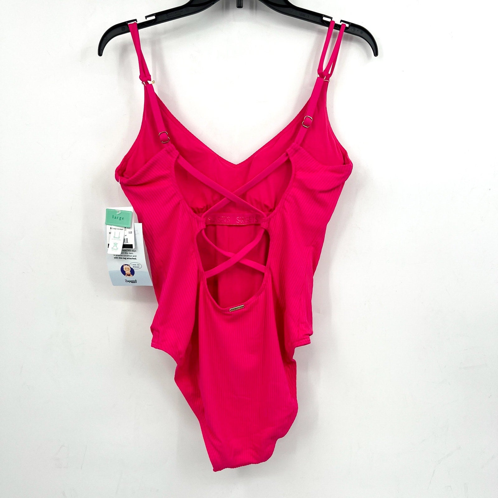 SUNSETS Women's Veronica One Piece Swimsuit Large Pink Begonia Sandbar Rib NWT