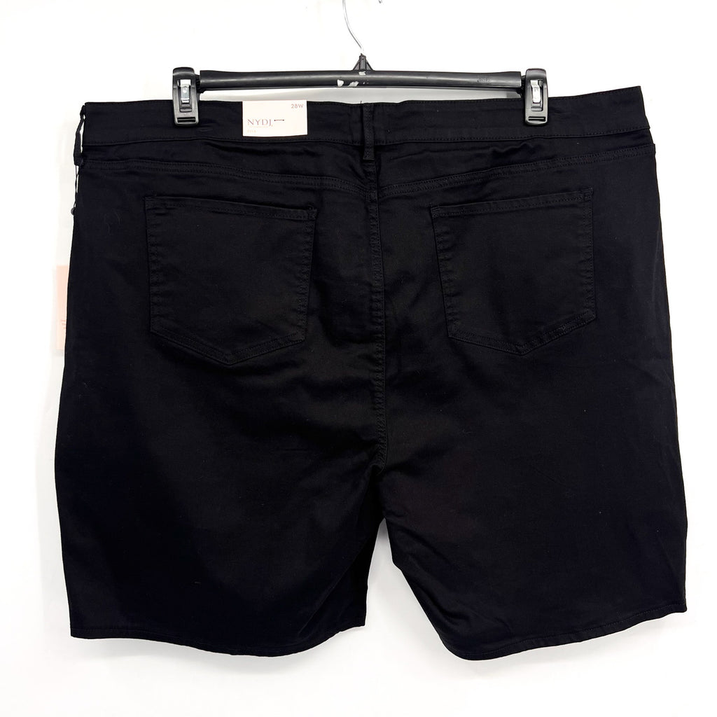 NYDJ Women's Ella Denim Shorts 28W Side Slits Black Stretch NWT