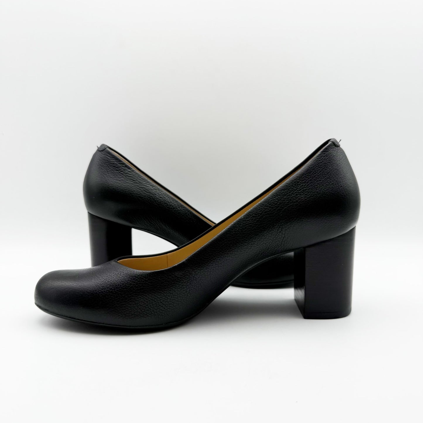 Marc Joseph New York Womens Midtown Pumps US 7 Black Leather Round Toe NIB