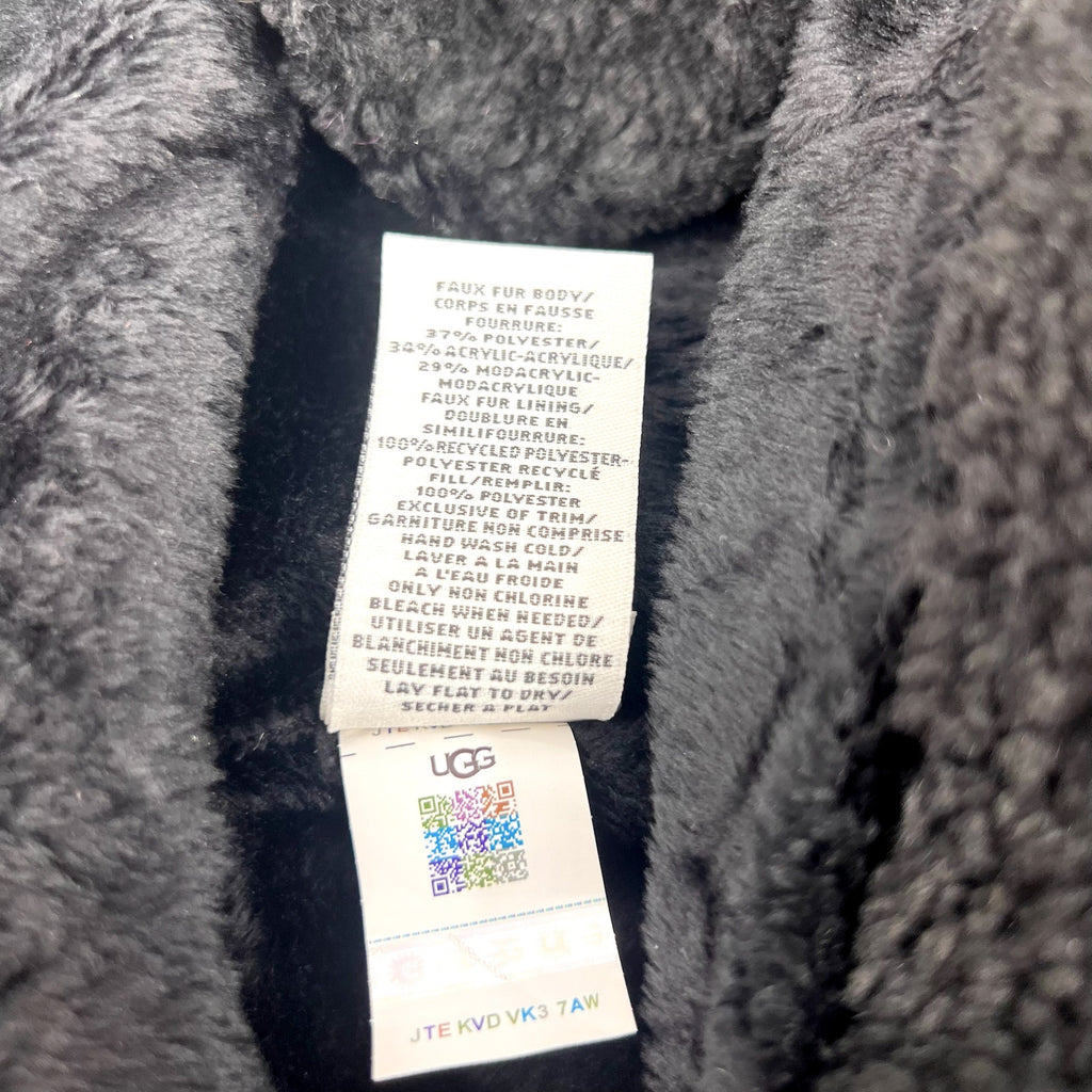 UGG Fluff Microfur Lined Bucket Hat Small Medium Black NWOT