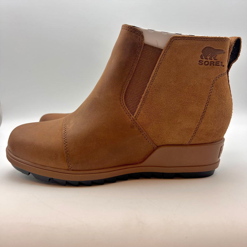 Sorel Womens Evie Ankle Boots Size 9 EU 40 Tan Leather Waterproof NIB