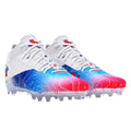 Under Armour Spotlight Clone 4 MC TX Football Cleats Mens 8.5 White Blue NWOB