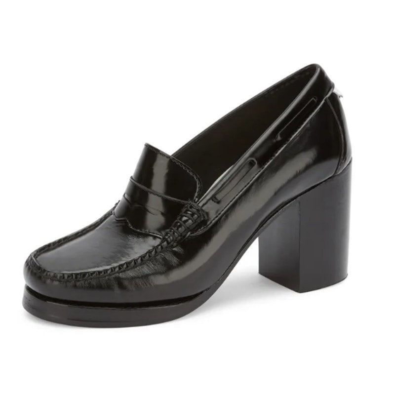 RE/DONE Womens Winsome Heel Loafers US 7 M EU 37 Black Leather NWOB