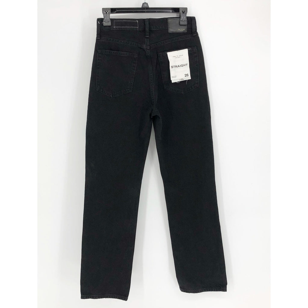 RAG & BONE Womens Alex High-Rise Straight-Leg Jeans Size 26 US 2 Black NWT