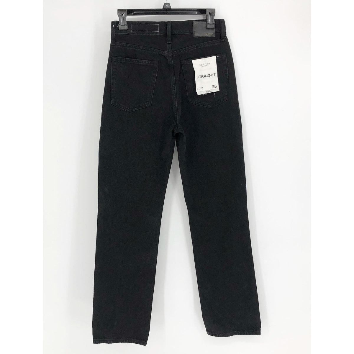 RAG & BONE Womens Alex High-Rise Straight-Leg Jeans Size 26 US 2 Black NWT