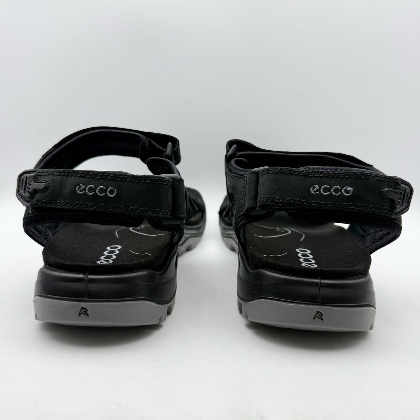 Ecco Mens Yucatan Coast Sandal US 13-13.5 EU 47 Black Leather Casual Sporty NWOB