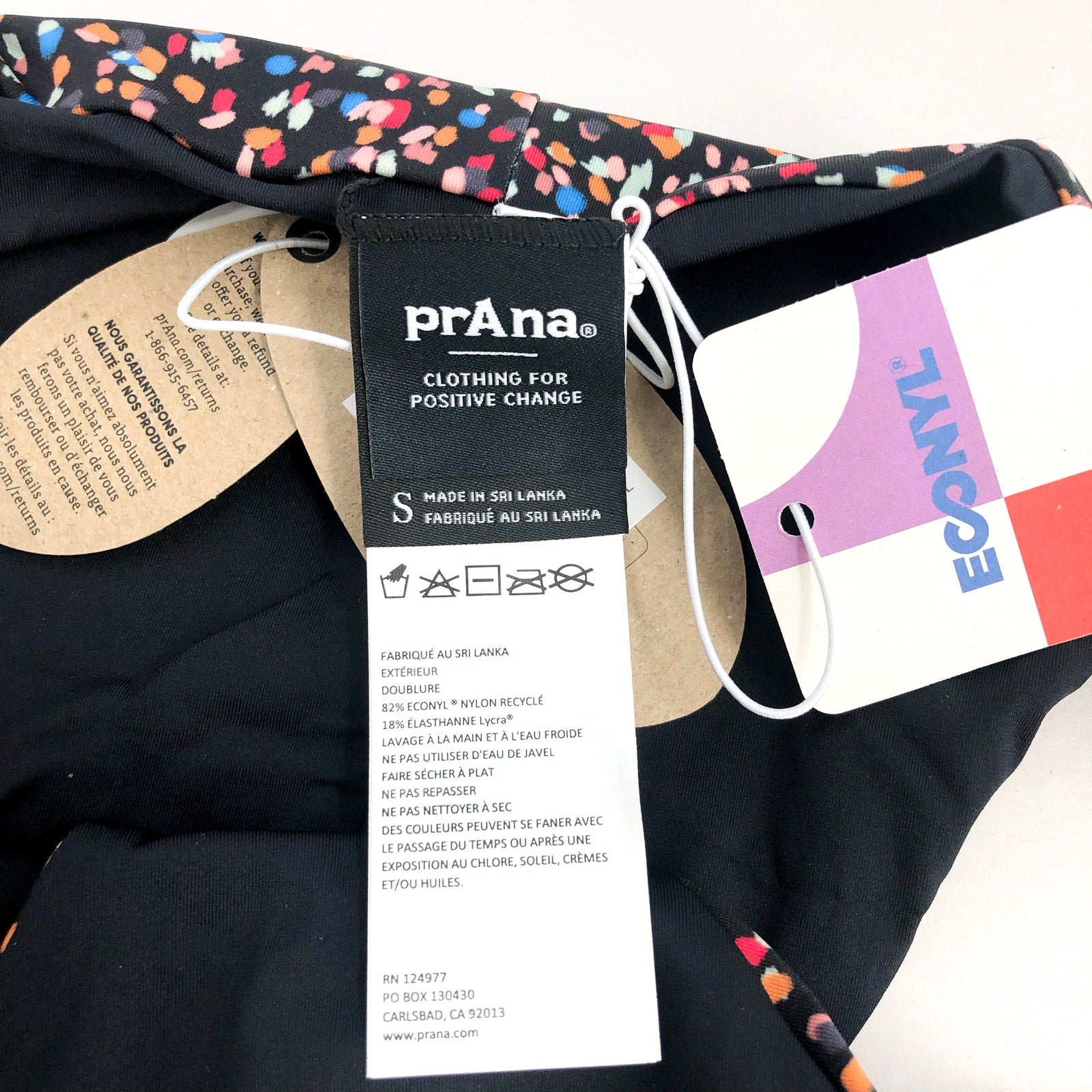 PRANA Women's Gemma Reversible Bikini Bottom Small Black Alotta Dot NWT