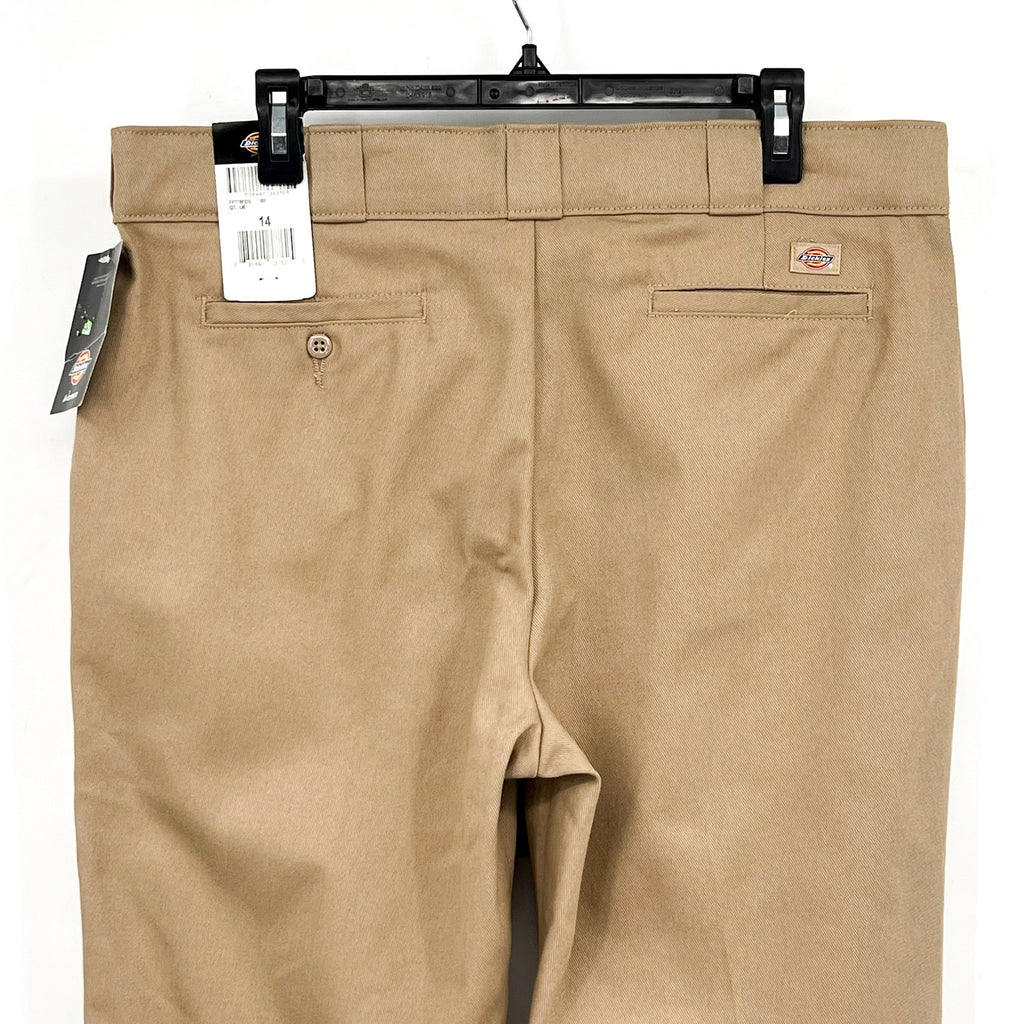 DICKIES Womens 776 Flex Slim Fit Pants Size 14 Tan Desert Sand Stretch Twill NWT