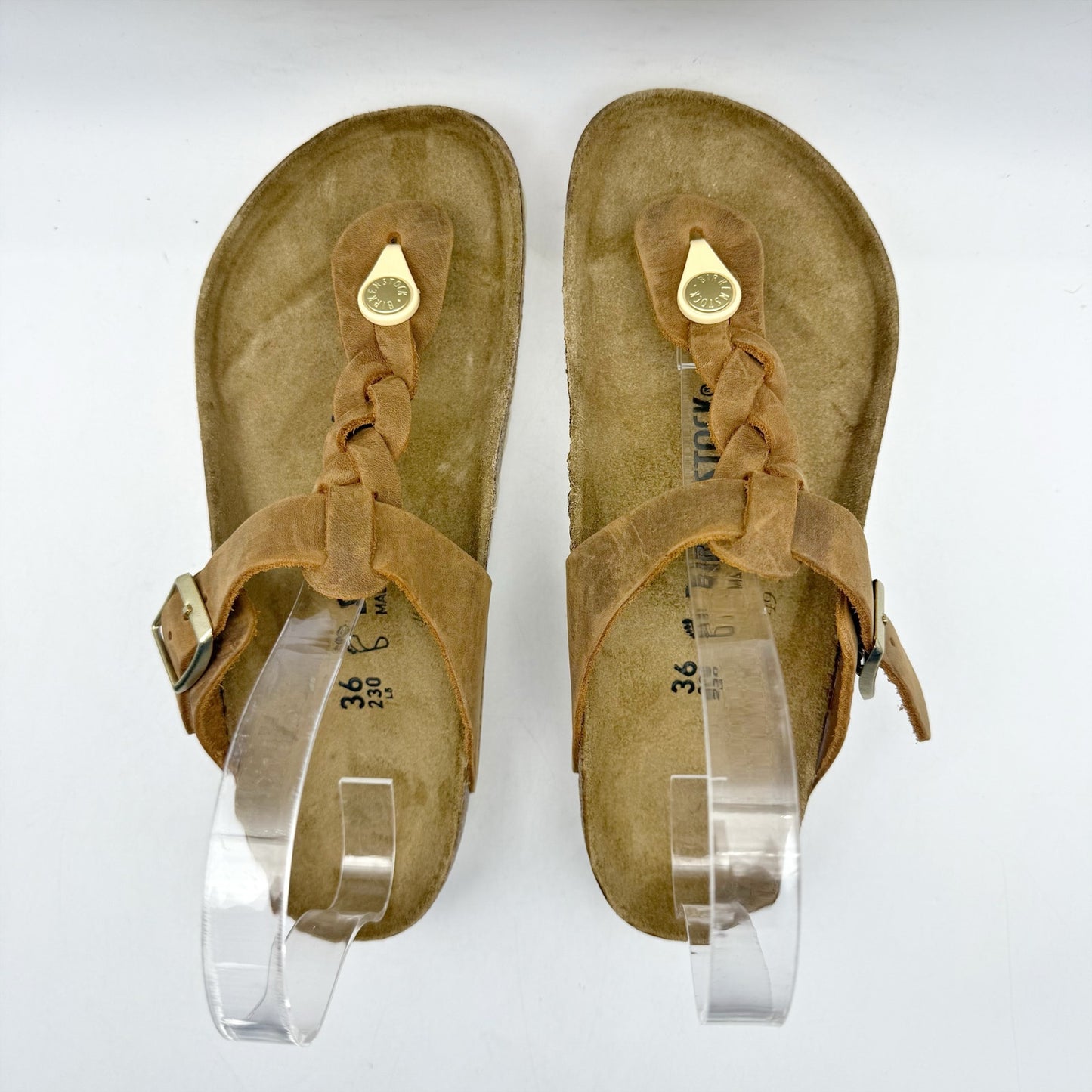 Birkenstock Womens Gizeh Braided Sandal EU 36 US 5 Brown Leather NWOB