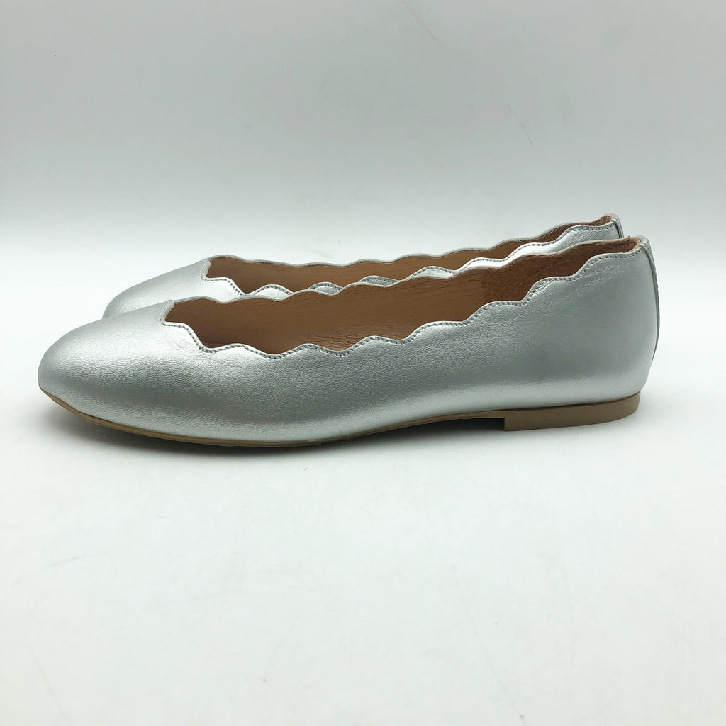 French Sole FS/NY Womens Jigsaw Flats US 6.5 EU 36.5 Silver Metallic Leather NIB