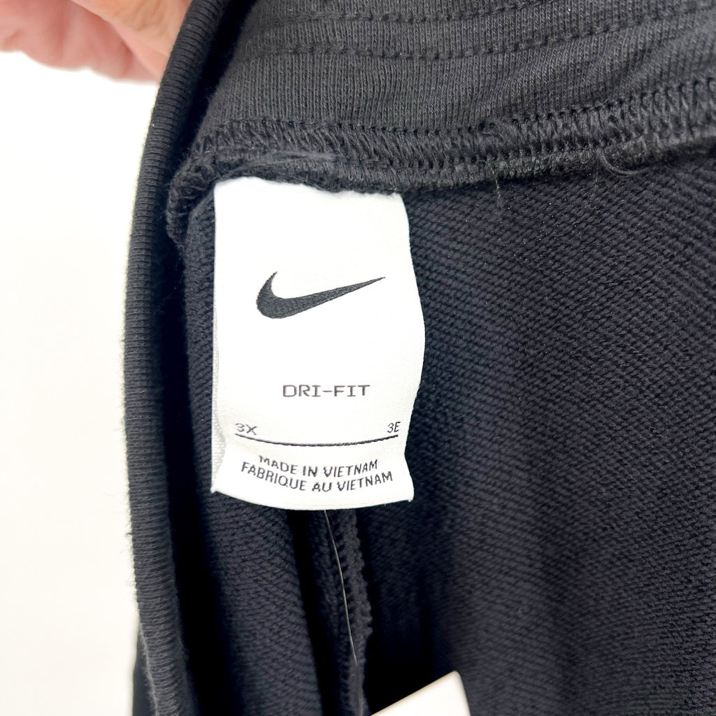 NIKE Womens Dri-Fit One French Terry Joggers 3X Black 7/8 Length Pants NWT