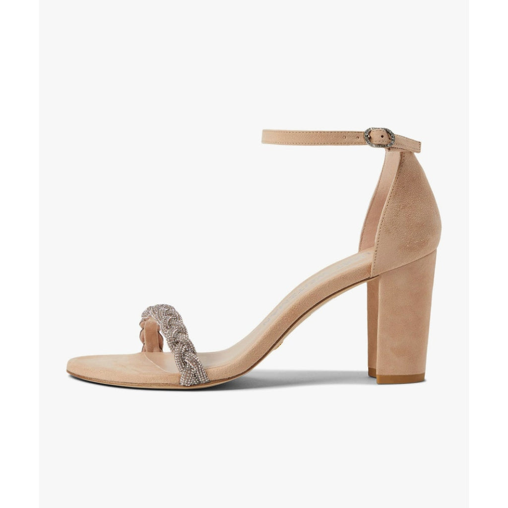 Stuart Weitzman Womens Nearlynude Highshine Sandal Size 11 Adobe Beige Heel NWOB