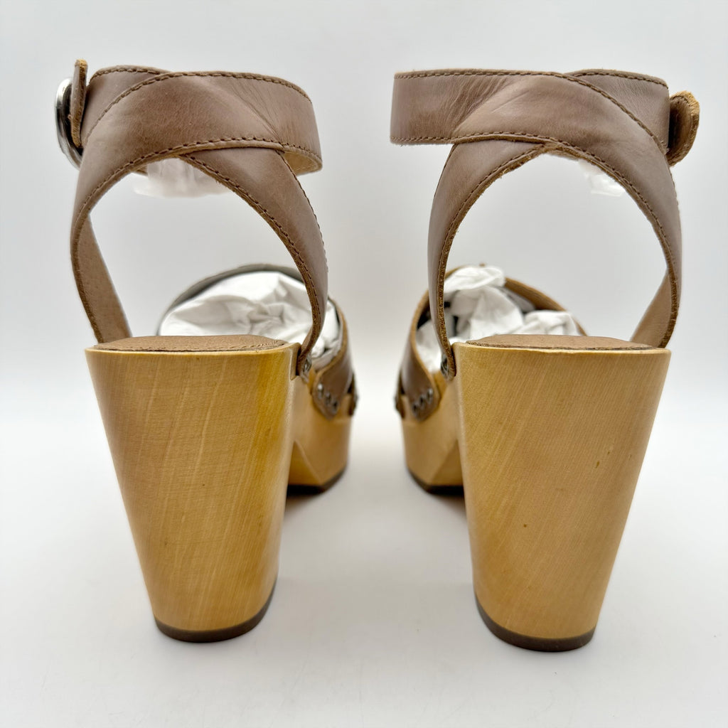 Frye Womens Zelda Seam Clog Sandals US 6.5M EU 37 Brown Leather NIB