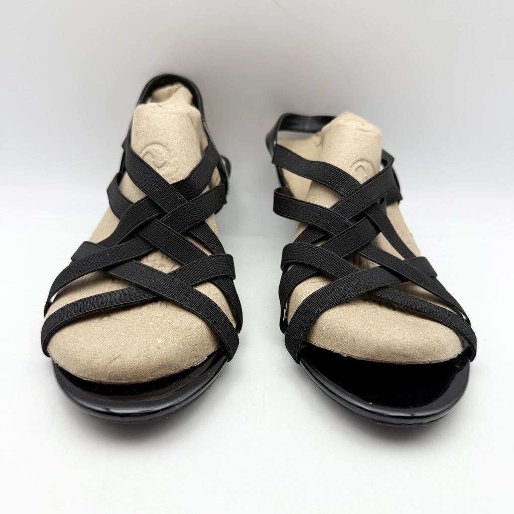 LifeStride Womens Yung Strappy Wedge Sandals US 9 Narrow EU 40 Black NWOB