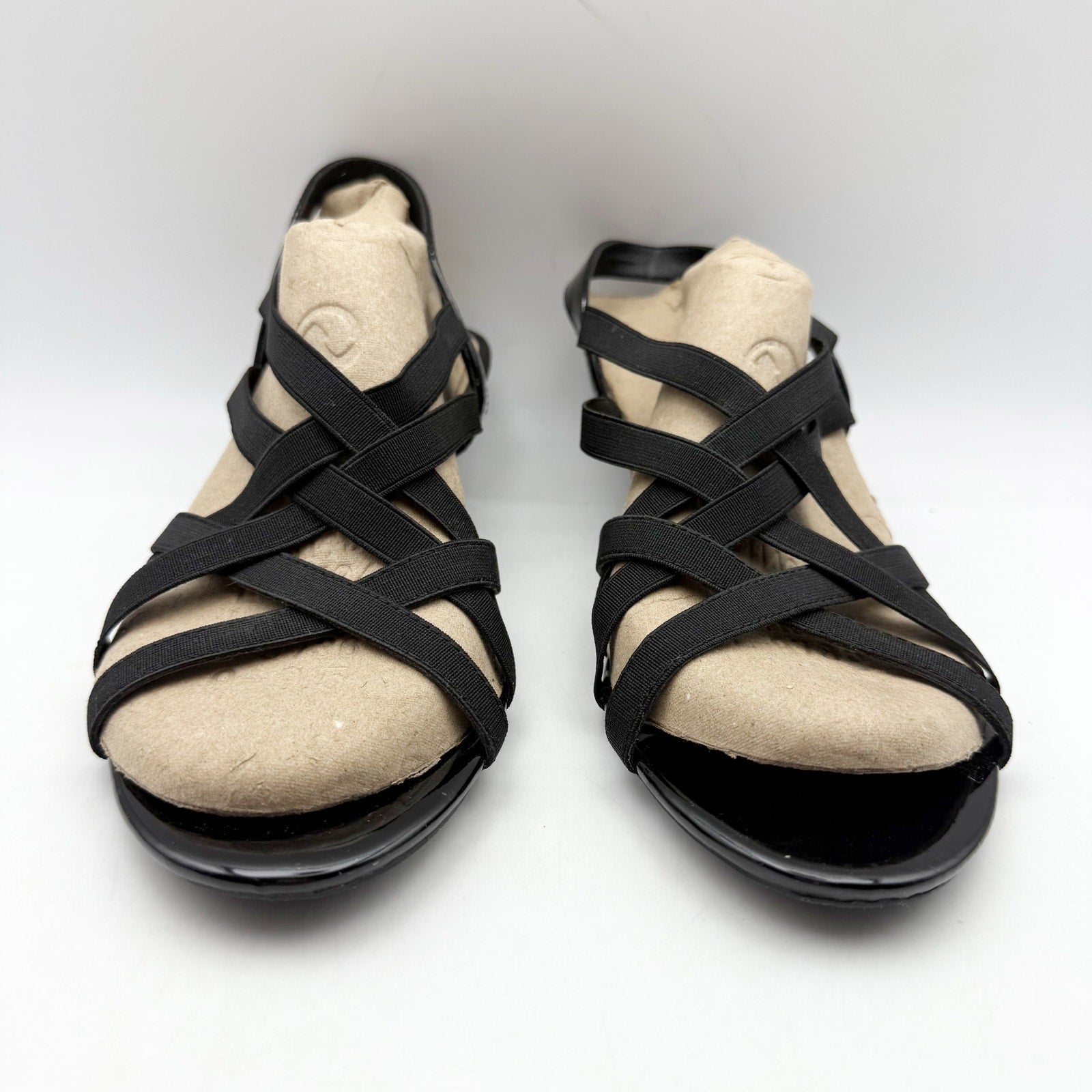 LifeStride Womens Yung Strappy Wedge Sandals US 9 Narrow EU 40 Black NWOB
