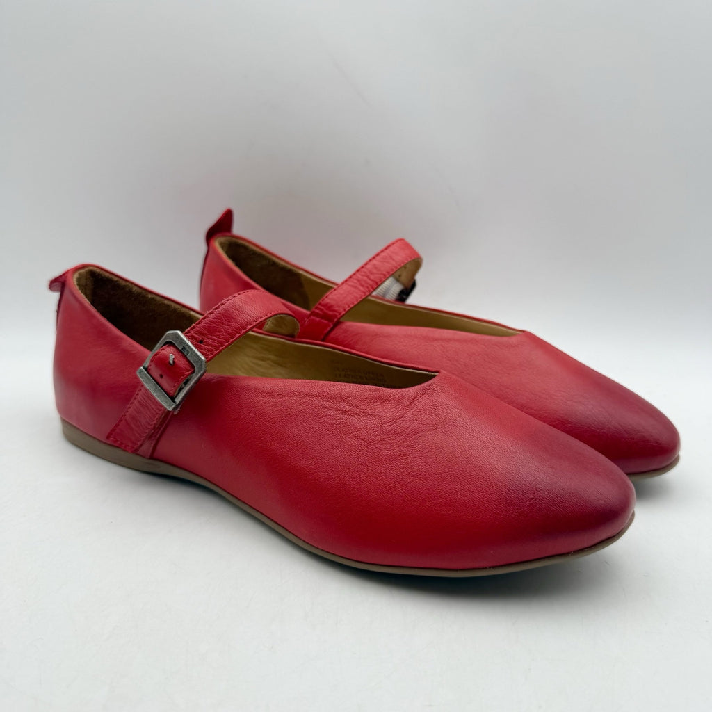 Miz Mooz Womens Kiki Mary Jane Flats EU 38 US 7.5-8 Red Leather NIB