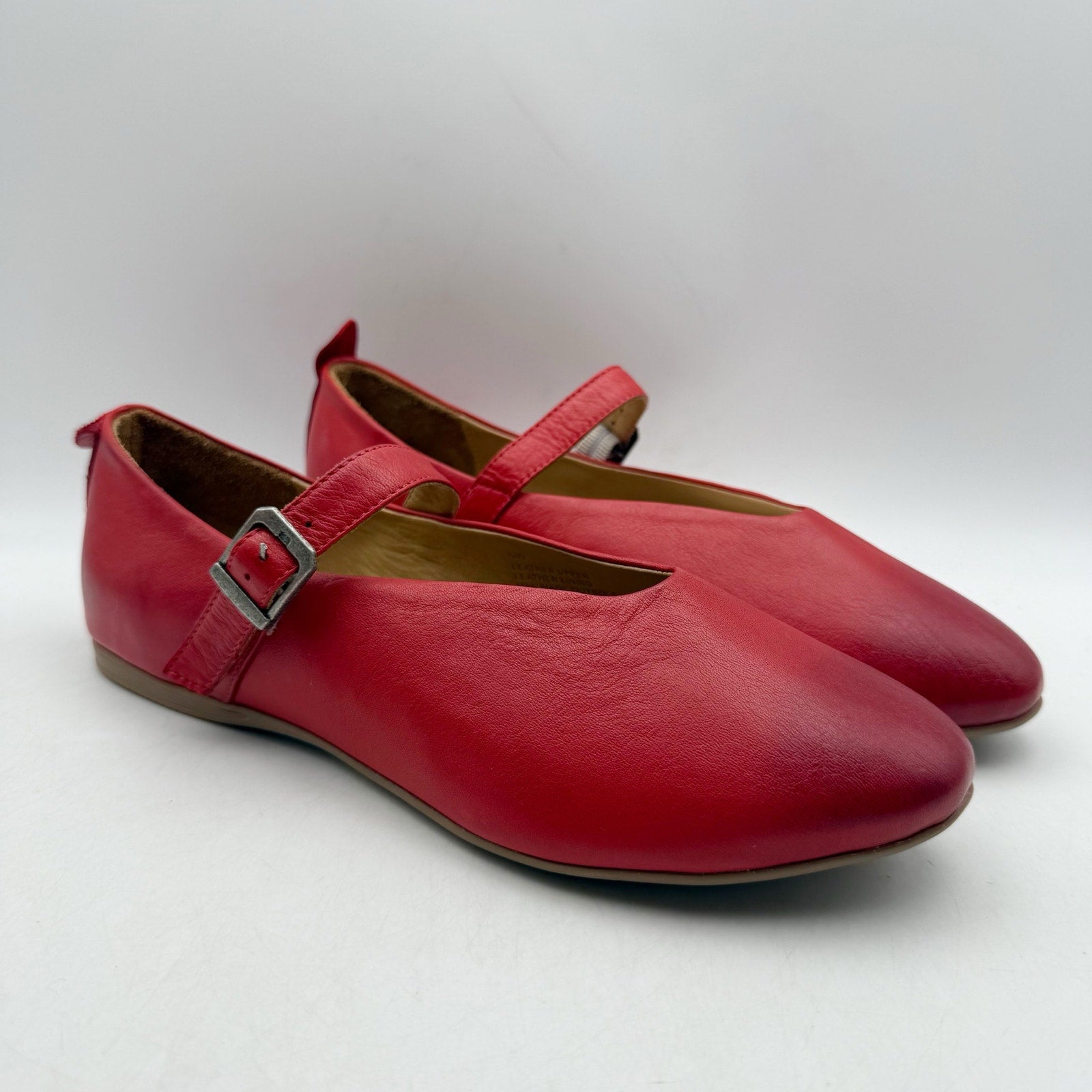Miz Mooz Womens Kiki Mary Jane Flats EU 38 US 7.5-8 Red Leather NIB