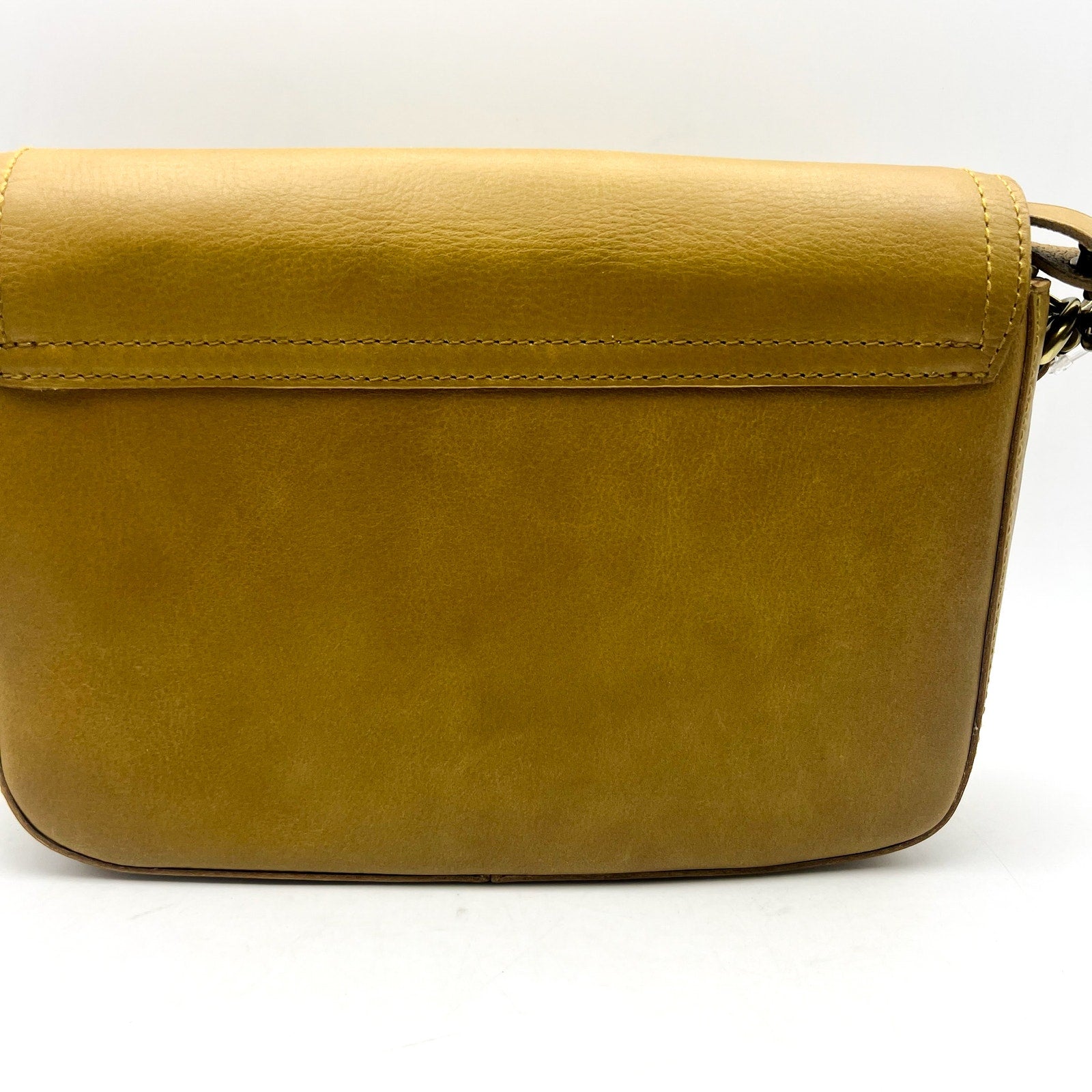MADEWELL Women’s Transport Flap Shoulder Bag Gold Checkerboard Strap NJ034 NWT