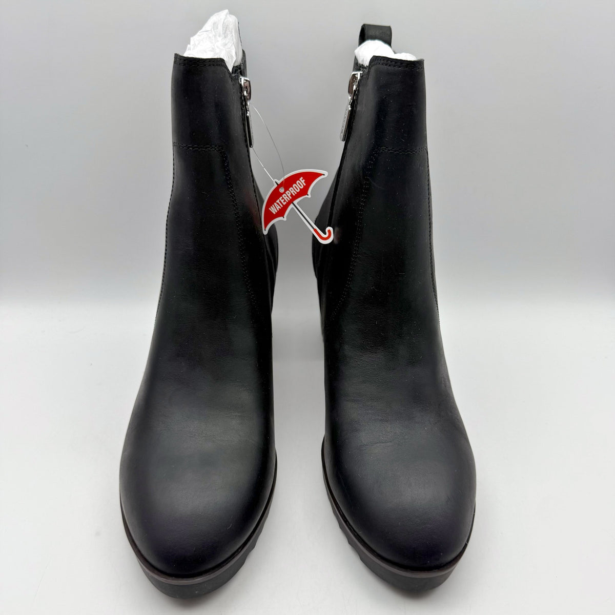 Blondo Womens Rai Ankle Boots Size 8.5 M Black Leather Waterproof NIB