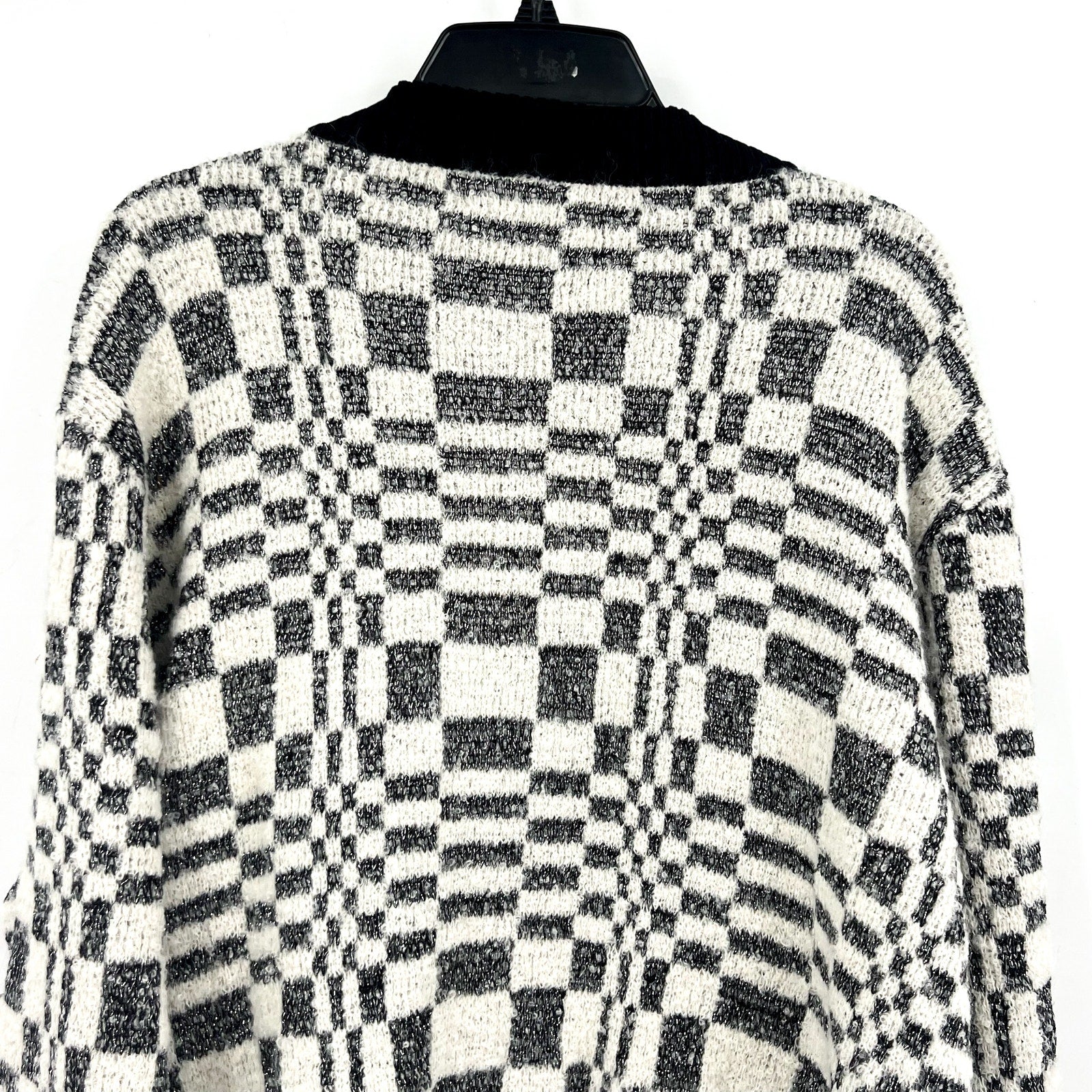 Corridor Mens Optic Alpaca Cardigan XL Black Check Print Sweater NH809 NWT