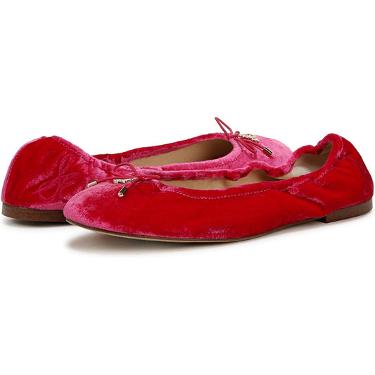 SAM EDELMAN Womens Felicia Ballet Flats US 11 EU 42 Pink Velvet Round Toe NIB