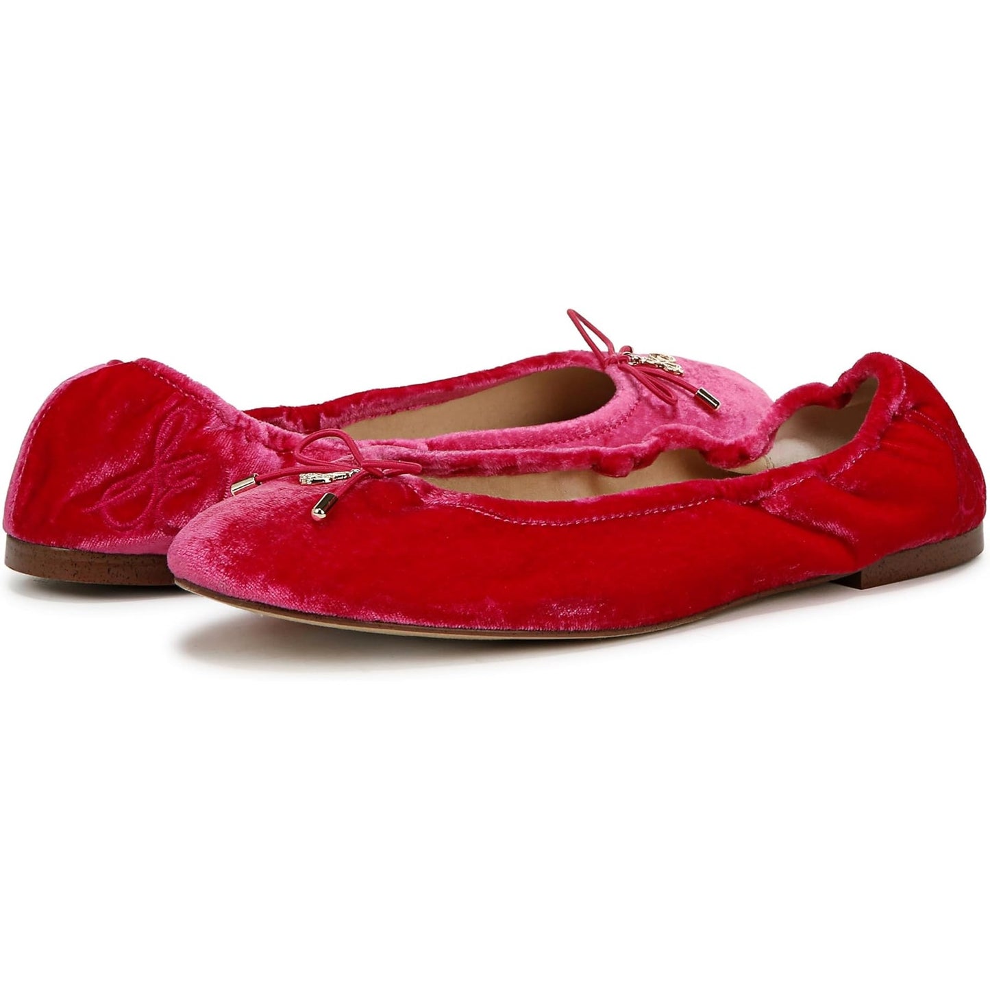 SAM EDELMAN Womens Felicia Ballet Flats US 11 EU 42 Pink Velvet Round Toe NIB