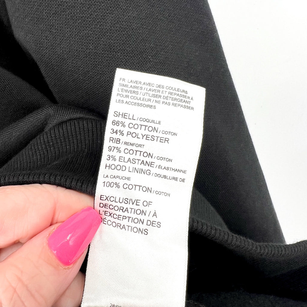 PUMA Women's Essentials Tape Minimal Gold Hoodie Large Black Sweatshirt NWT