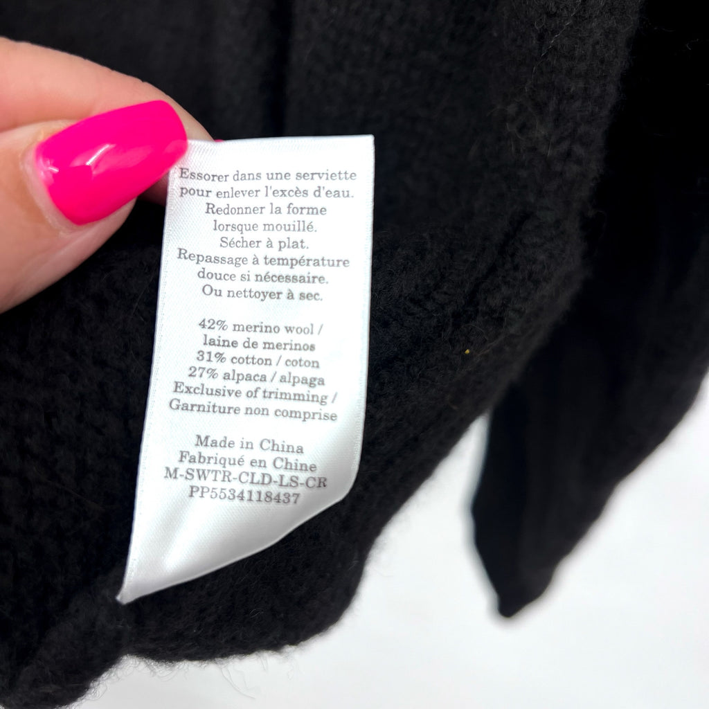 EVERLANE Men's The Cloud Crewneck Sweater Large Black Merino Wool Alpaca NWT