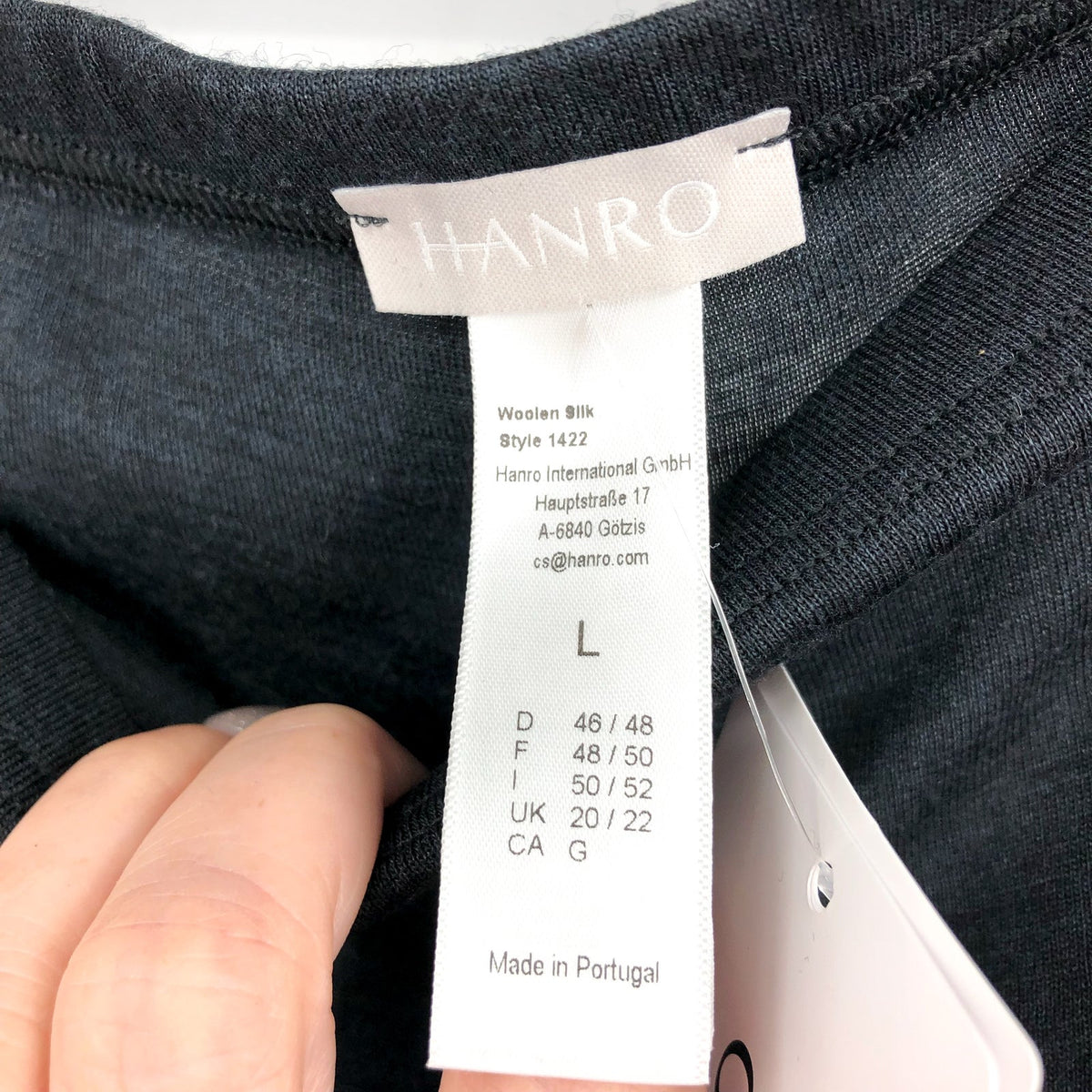 HANRO Women's Woolen Silk Thermal Leggings Large Black Long Underwear 1422 NWT