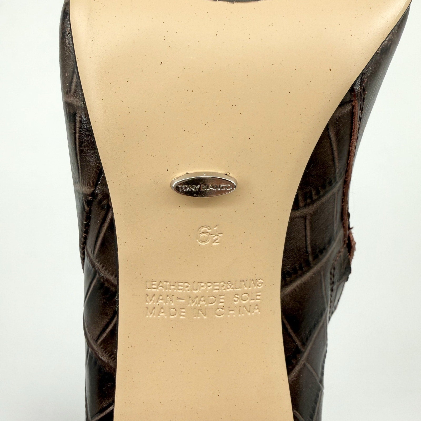 Tony Bianco Women Apollo Knee High Boot US 6.5 Brown Chocolate Croc Leather NWOB