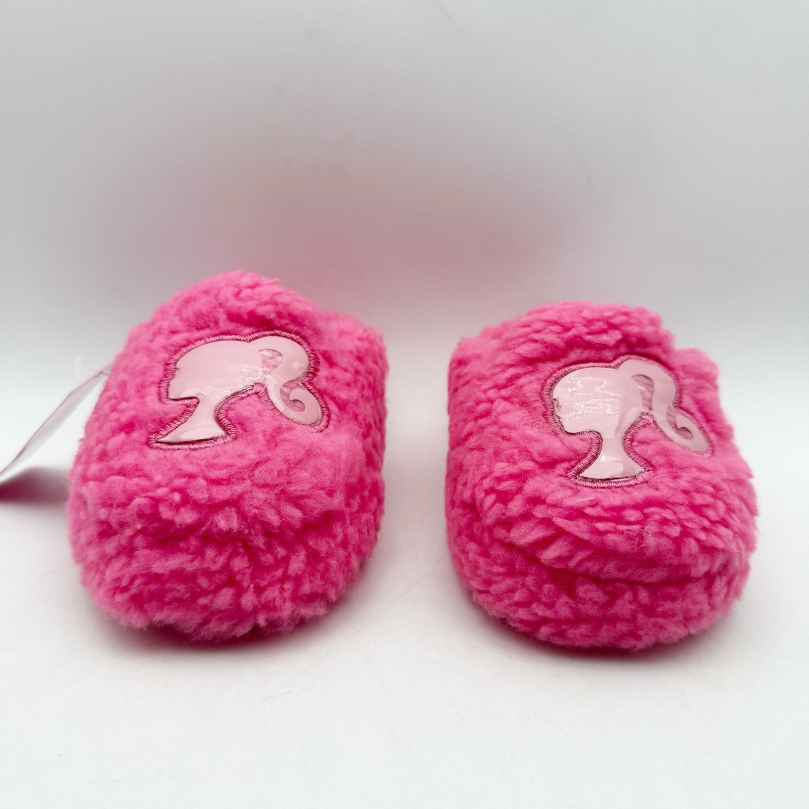 Barbie Toddler Girls Ground Up Spa Slippers US 5-6 Small Pink Faux Fur NIB