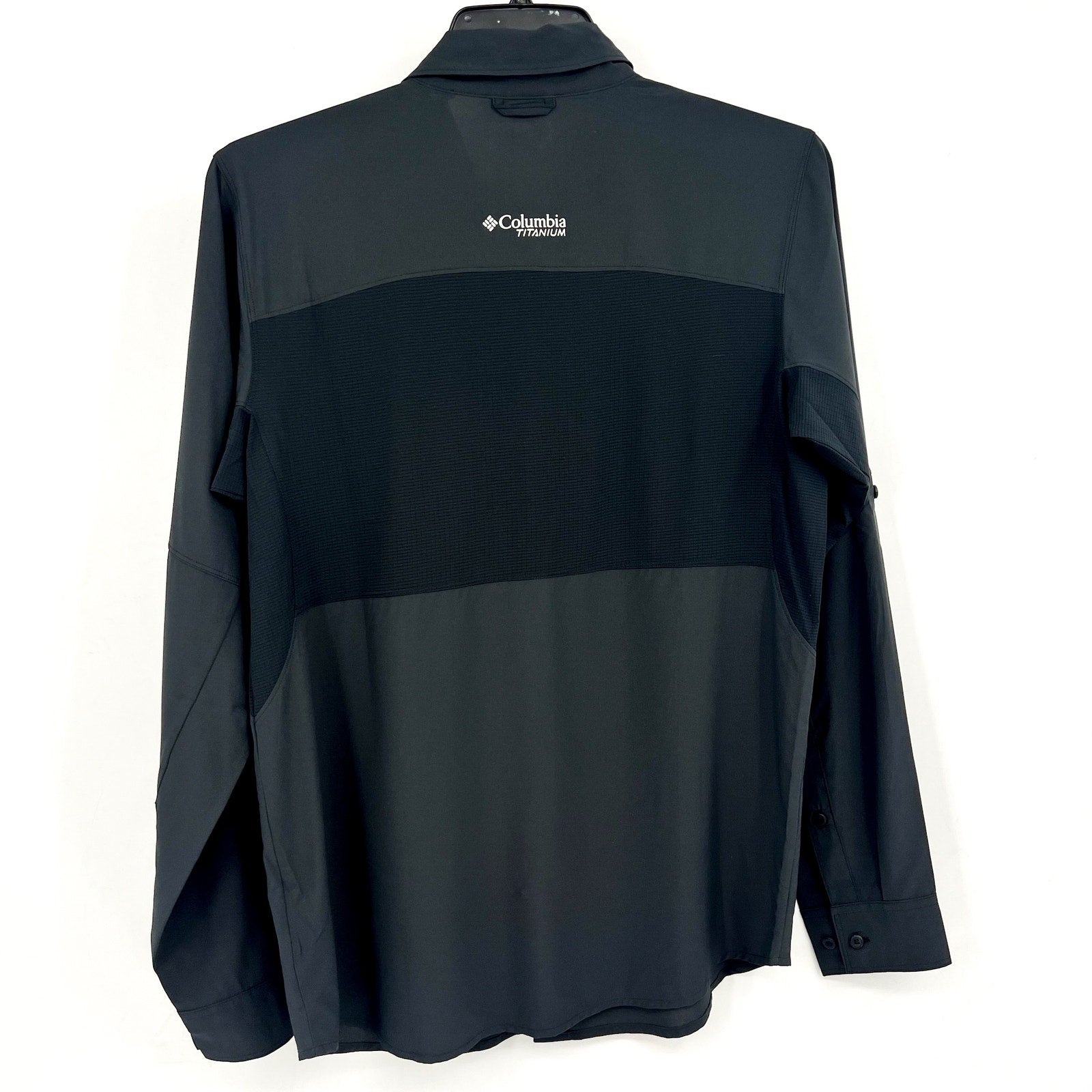 COLUMBIA Men's Cirque River Long Sleeve Shirt Medium Black Vented Woven NWT