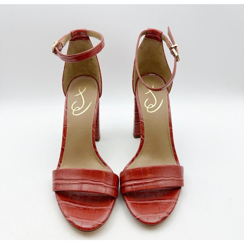SAM EDELMAN Womens Yaro Dress Sandals Size 7 M Rosed Red Leather Heel NWOB