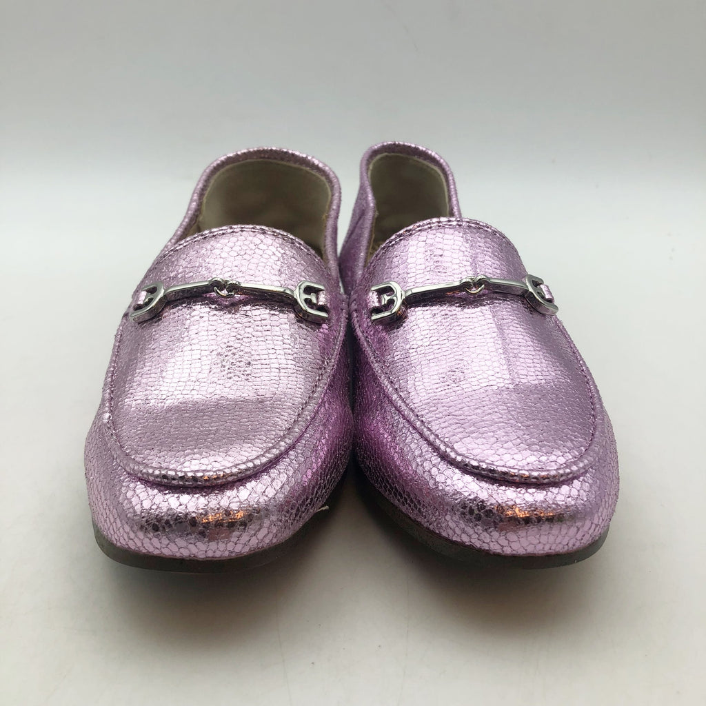 Sam Edelman Girls Loraine Slip On Loafers Kids Size 12 Metallic Lilac Purple NIB