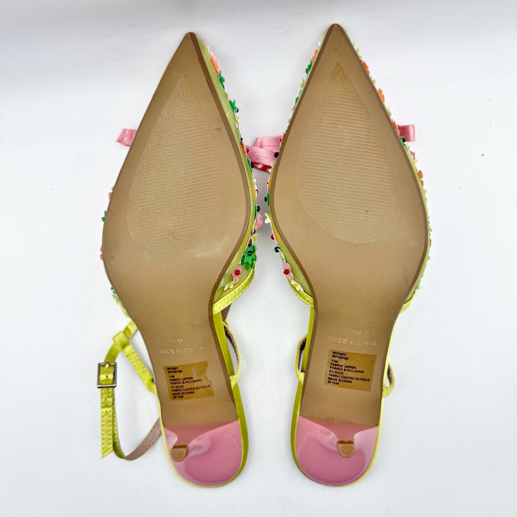 Blue by Betsey Johnson Womens Sadyy Heel US 11 M Multicolor Vegan Leather NWOB