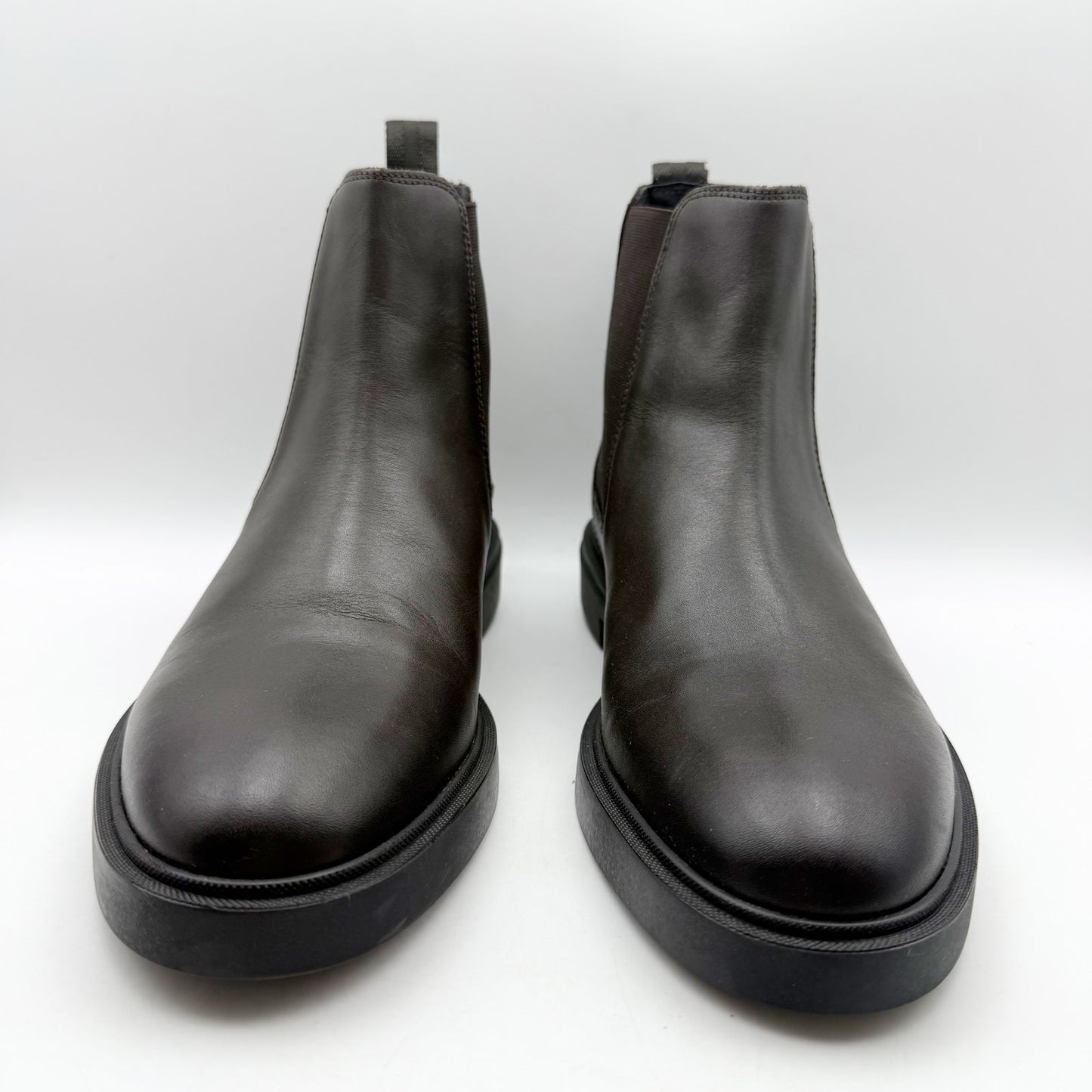 Boss Mens Calev Chelsea Ankle Boots EU 40 US 7 Dark Brown Leather NWOB