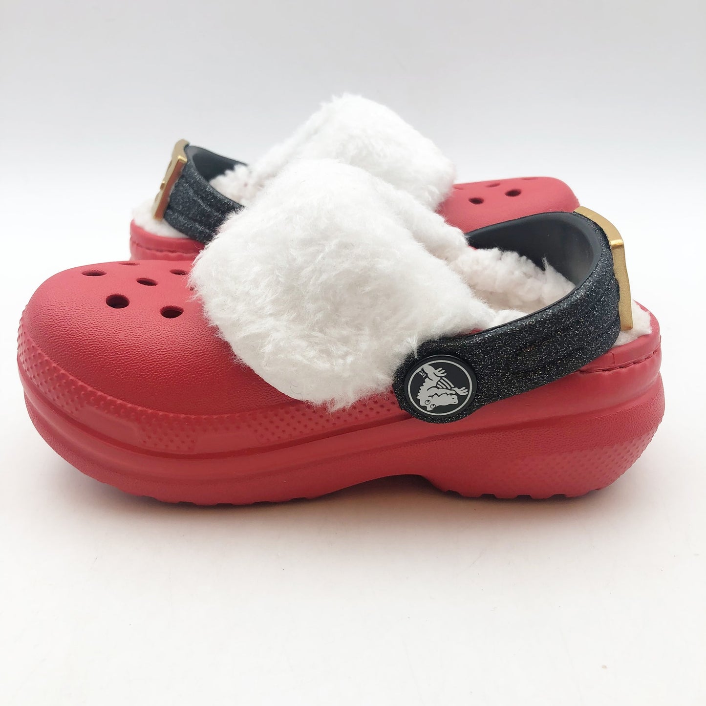 Crocs Unisex Kids Santa Classic Clogs Size C7 Festive Red White Black NWT