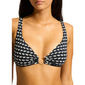 SEAFOLLY Women's Mala Ring Front Tank Bikini Top Size 6  Black Printed NWT