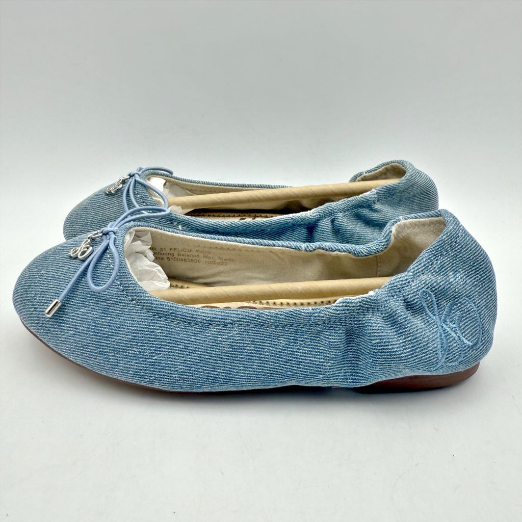 Sam Edelman Kids Felicia Ballet Flats US 13 M EU 31 Blue Denim Leather NIB