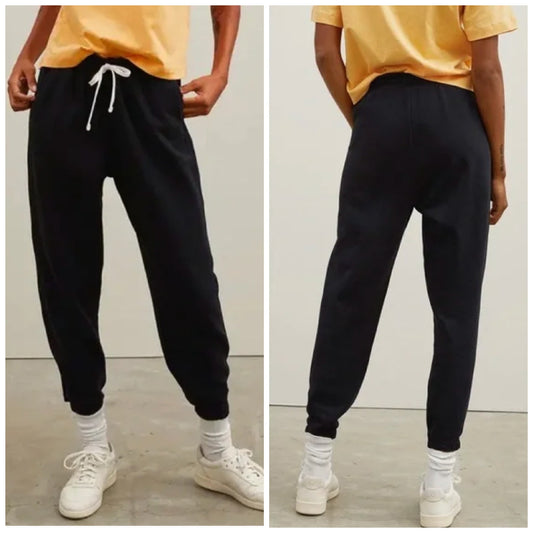 Everlane Womens The Track Jogger Sweatpants Black Organic Cotton Small