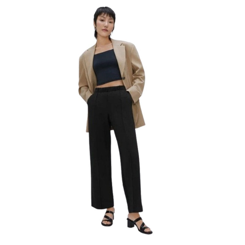 EVERLANE Women's The Wide Leg Dream Pants Large Black Elastic Waist NWT