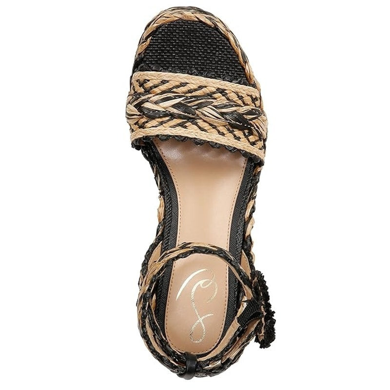 Sam Edelman Womens Iliana Espadrille Heeled Sandals Size 9 Beige Black NWOB
