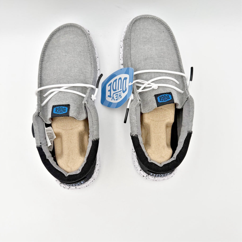 Hey Dude Kids Wally Funk Splatter Shoes US 4 EU 36 Grey Canvas NIB