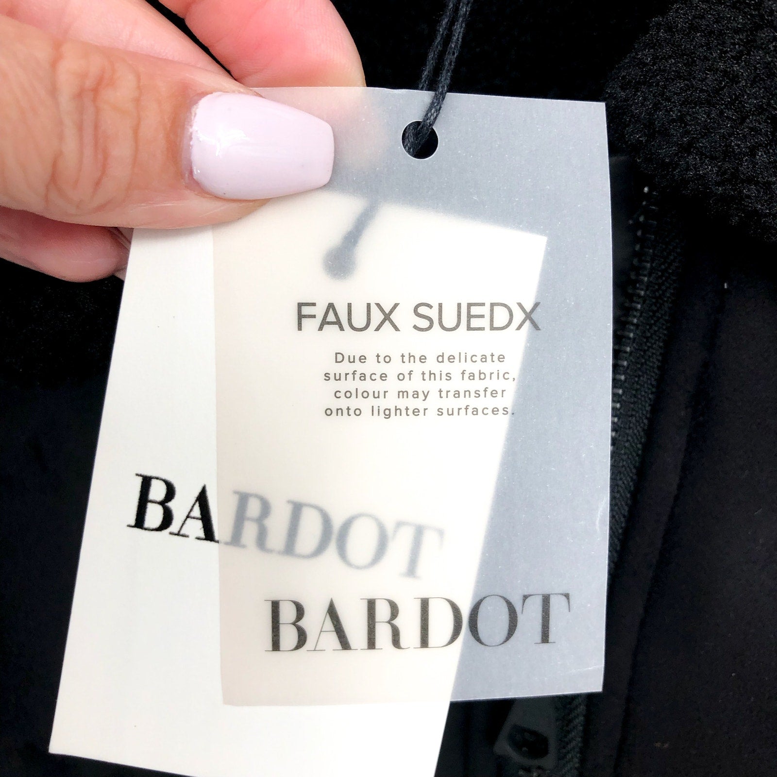 BARDOT Women's Shearling Bomber Jacket Small US 4 Black Faux Suede Cropped NWT