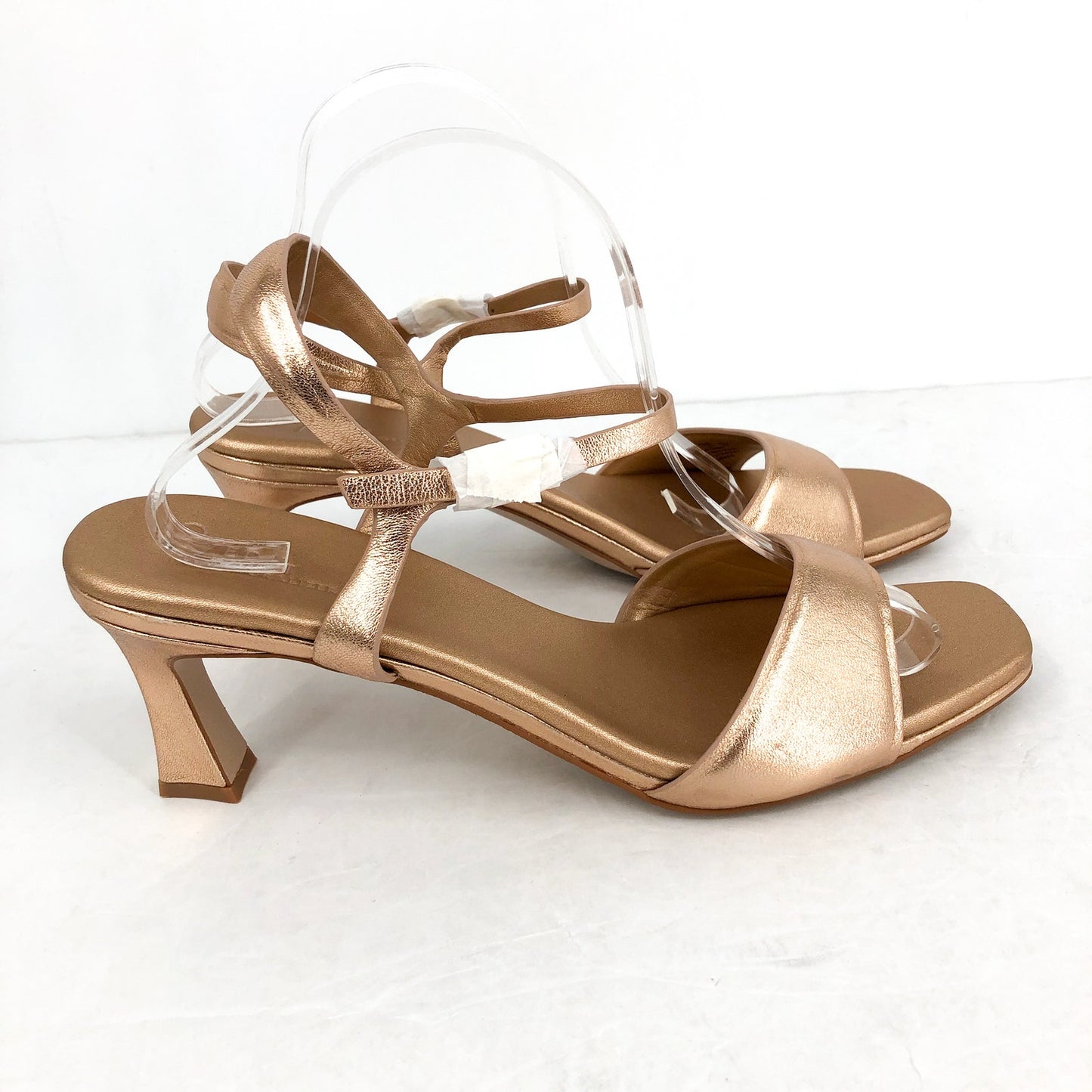 Naturalizer 27 Edit Womens Grace Heeled Sandals US 12 M Rose Gold Leather NWOB