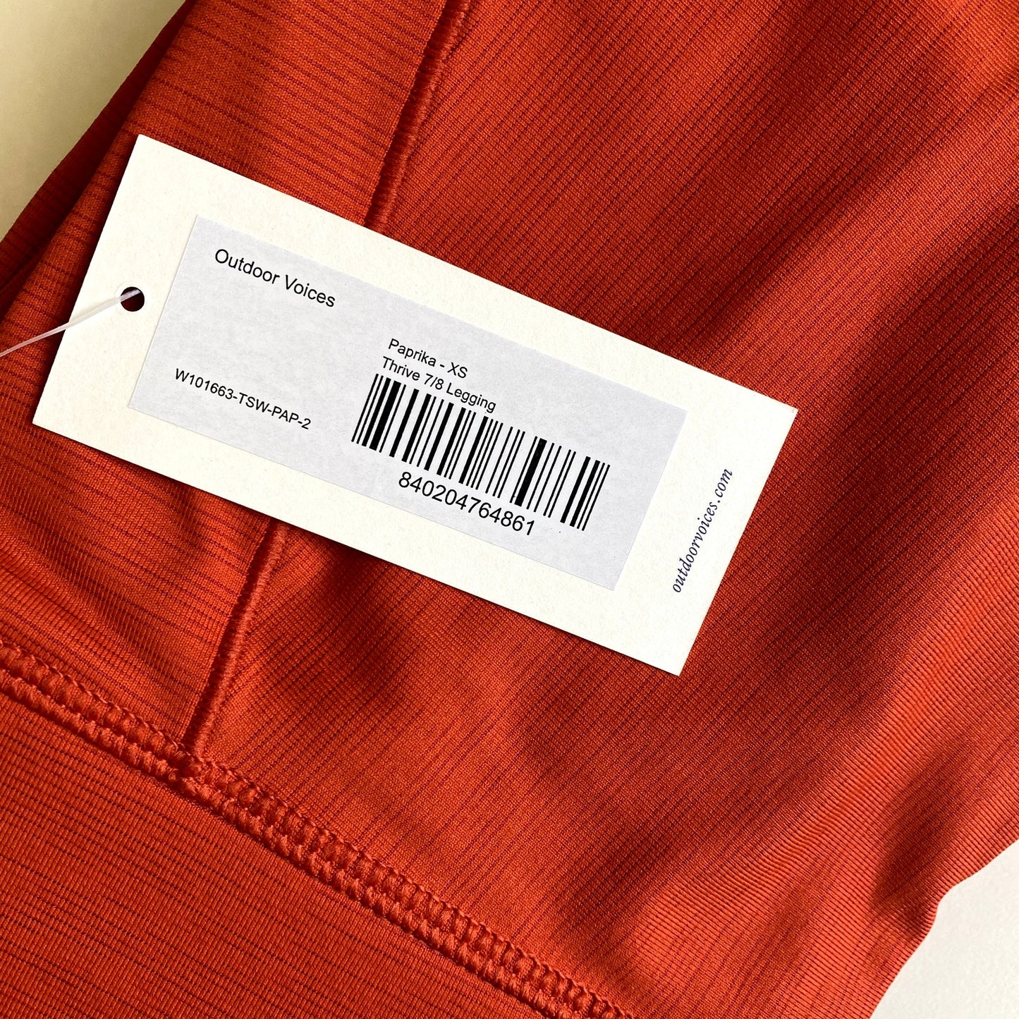 OUTDOOR VOICES Womens Thrive 7/8 Leggings Paprika Orange XS