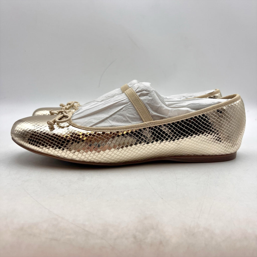 Bandolino Womens Phalon Flats Size 9 M Gold Snake Print NIB
