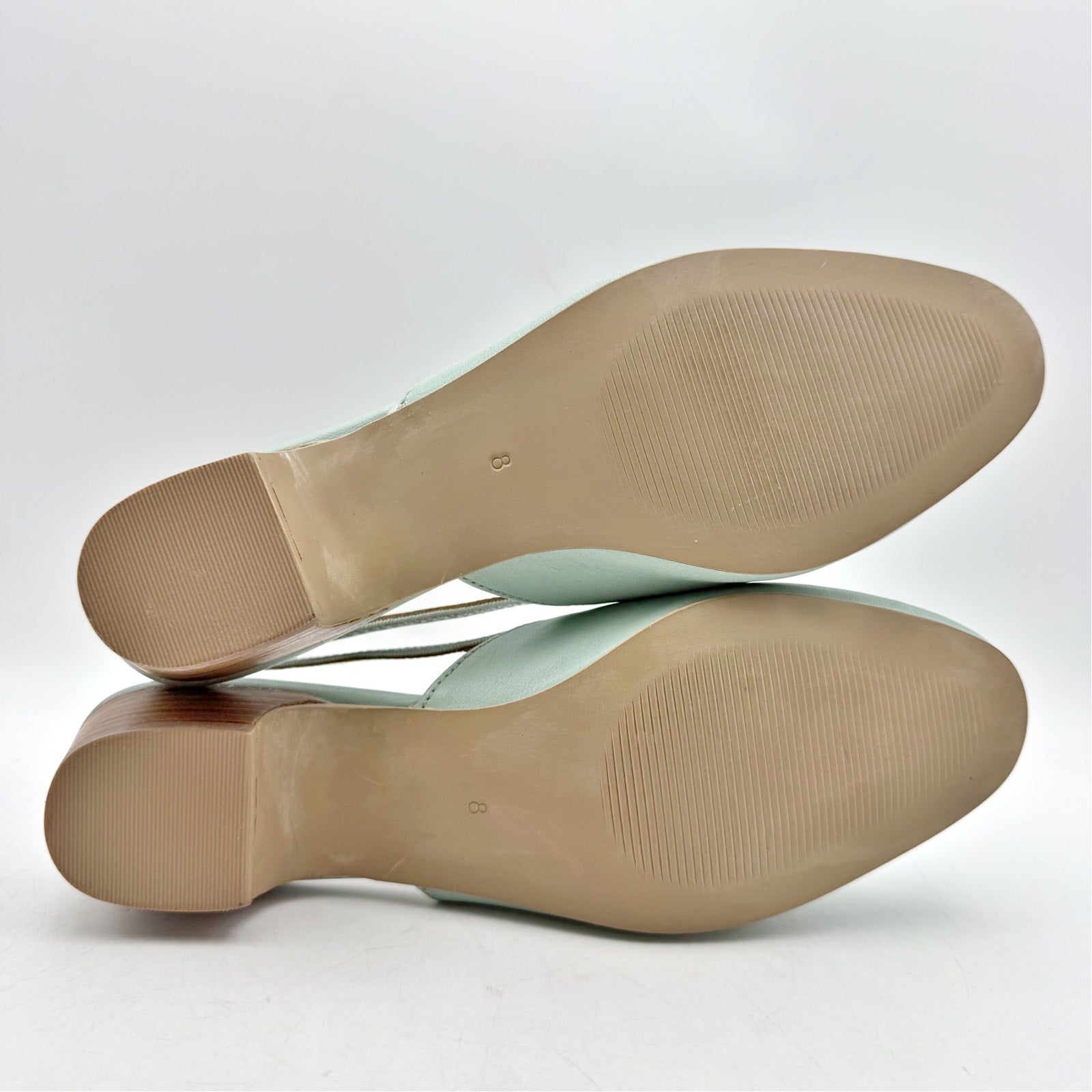 Coldwater Creek Womens Josie 2 Slingback Heels US 8 Sea Green Leather NWOB