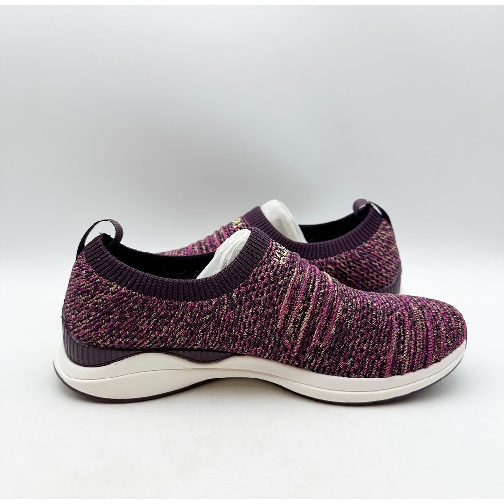 Kuru Womens Stride Casual Sneakers Size 7.5 Plum Purple Knit Slip On NWOB
