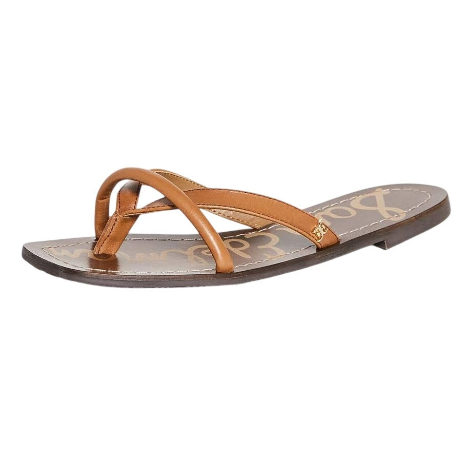 Sam Edelman Womens Abbey Flat Sandals Size 7 EU 37 Brown Leather NIB